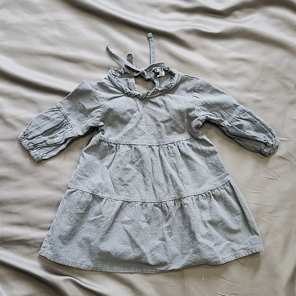 Charming Gray Girls Boho Style Dress Size 100